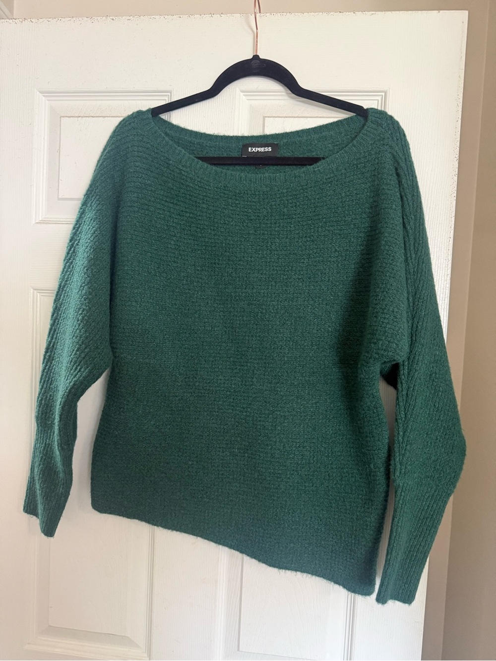 Express Women's Forest Green Scoop Neck Sweater